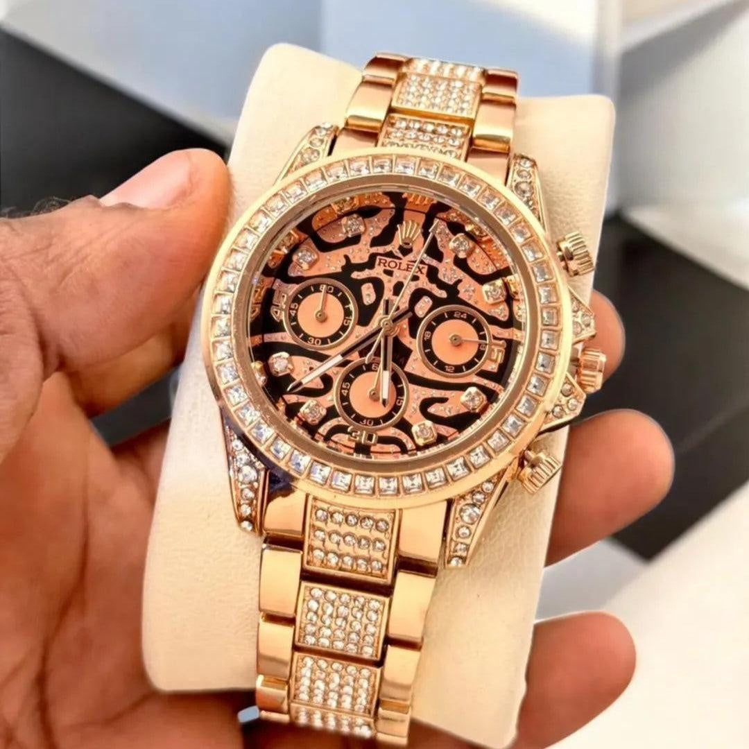 Role_x Tiger Rose Gold Chain Watch