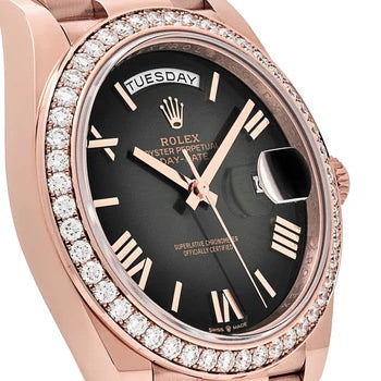 Role_x Day Date Rose Glod Diamond Watch