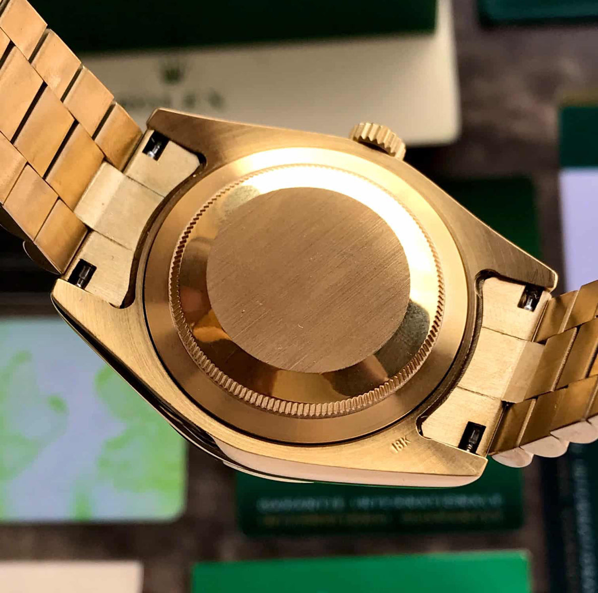 Role_x Day Date Gold/Green Watch