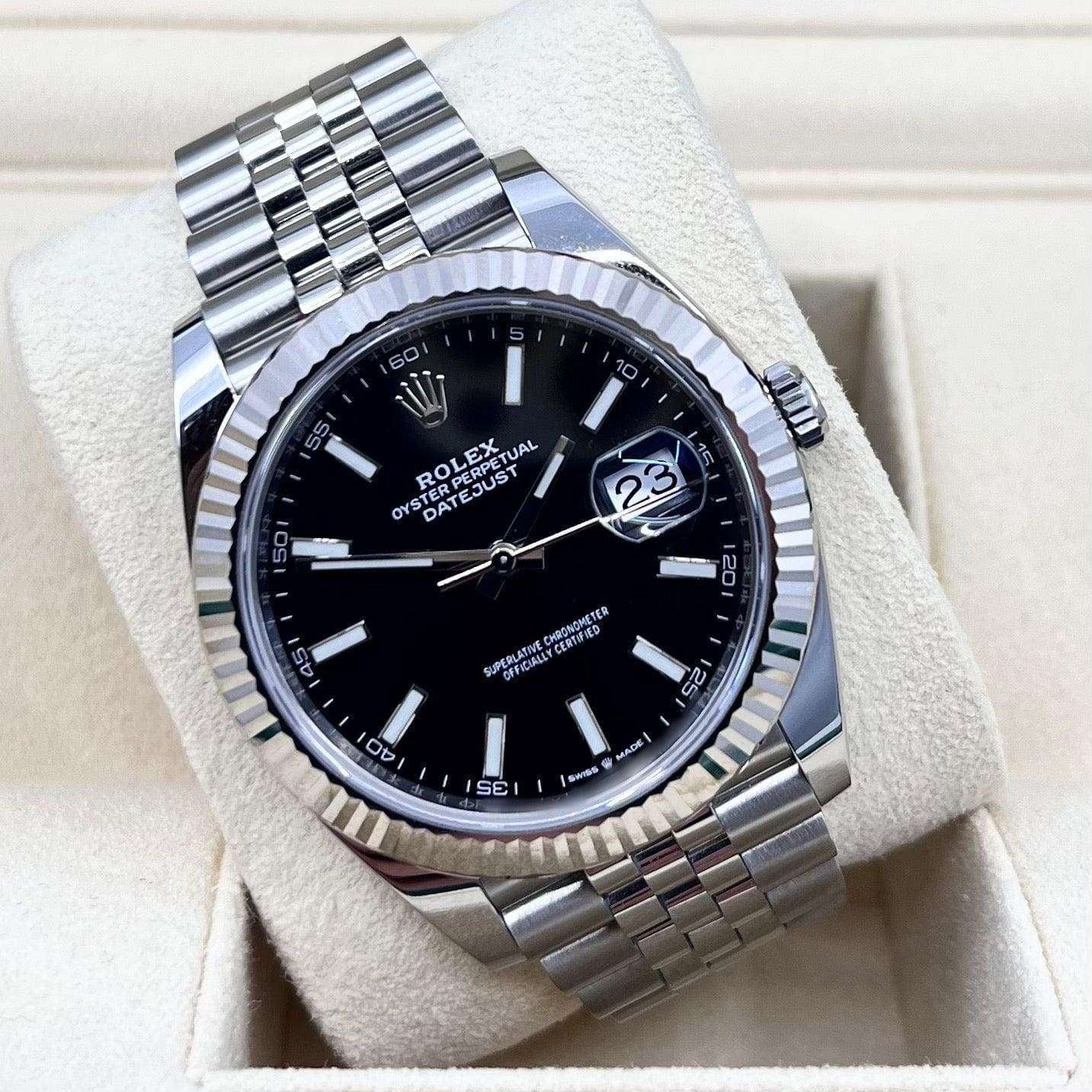 Role_x Date Just Silver/Balck Watch