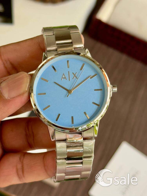 AX Exchange Signature Silver/Sky Watch