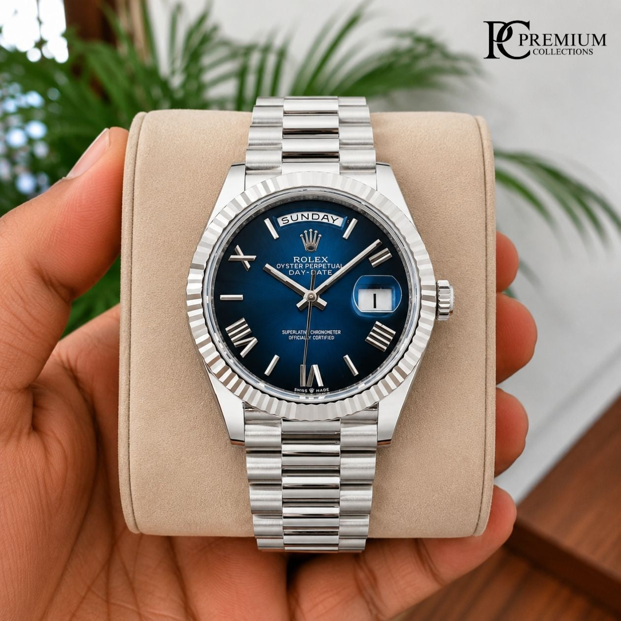 Role_x Day Date Silver/Blue Watch