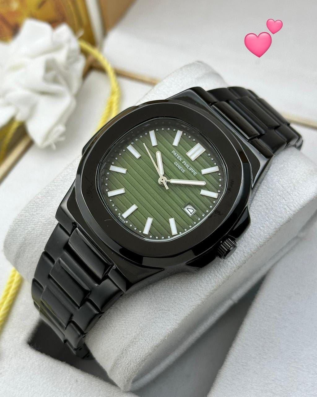 Nautilus Steel Watch With Sapphire Crystal Display
