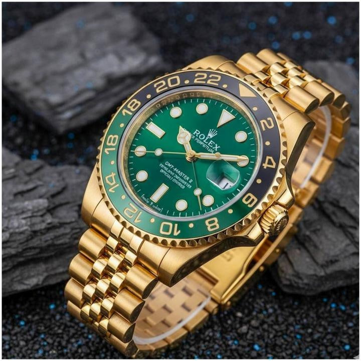 Role_x Gmt Master Gold/Green Watch