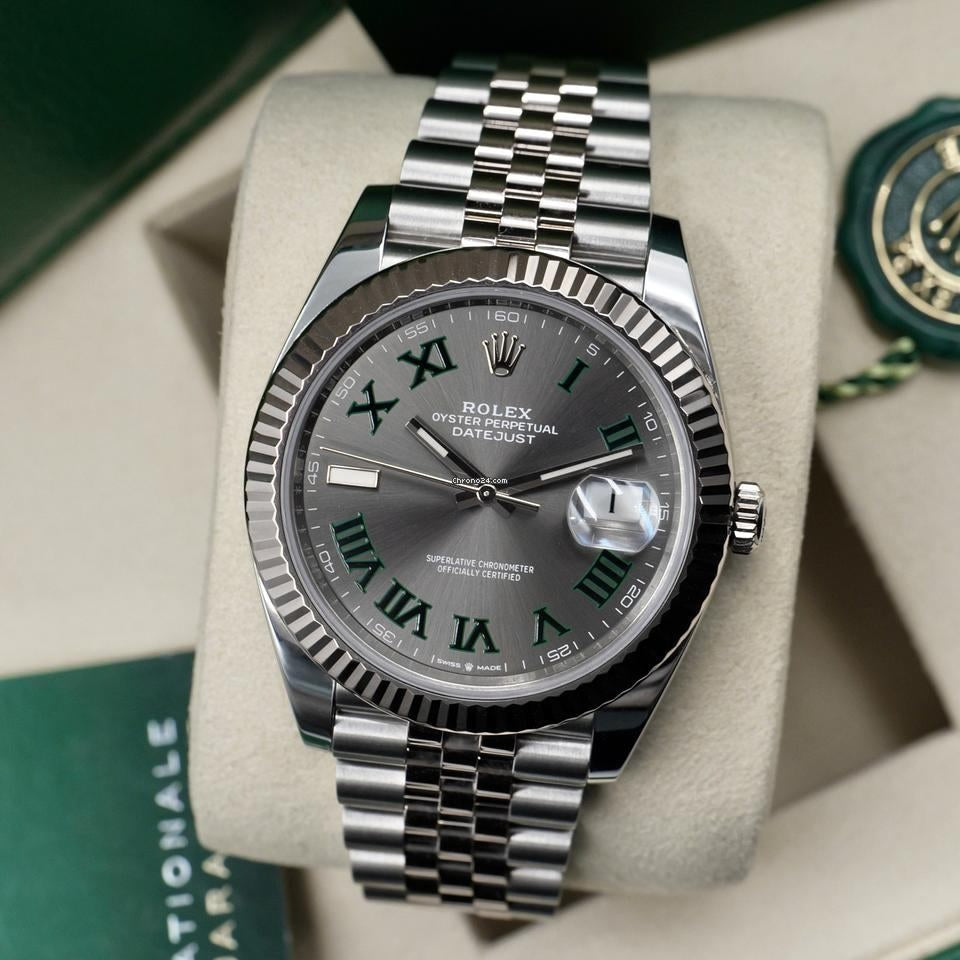 Role_x Date Just Silver Roman Watch