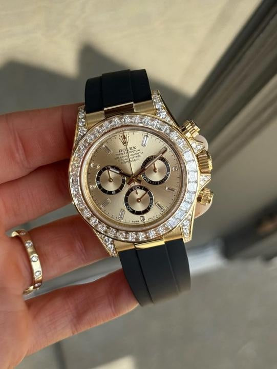 Role_x Daytona Gold Diamond Watch
