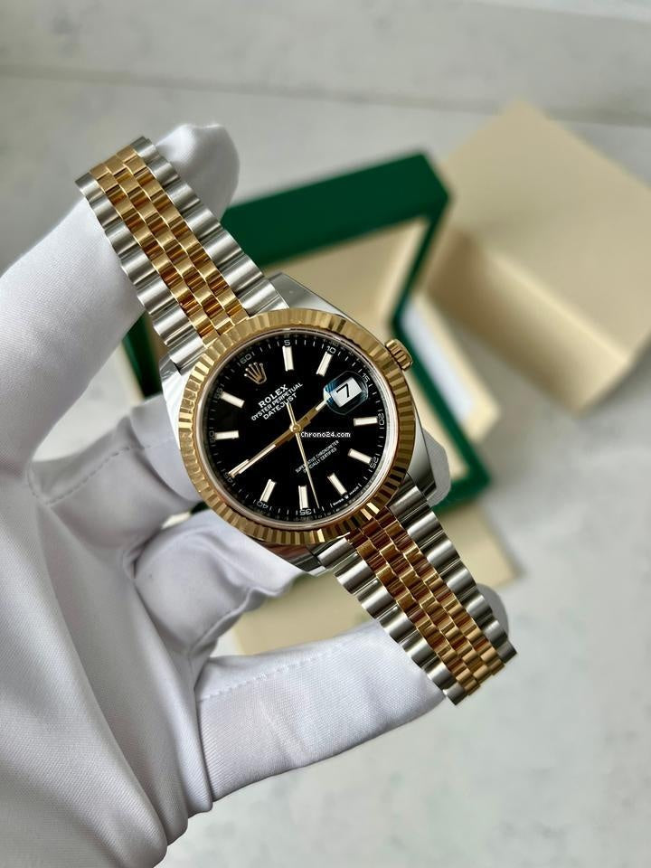 Role_x Date Just 2 Tone-Black Watch