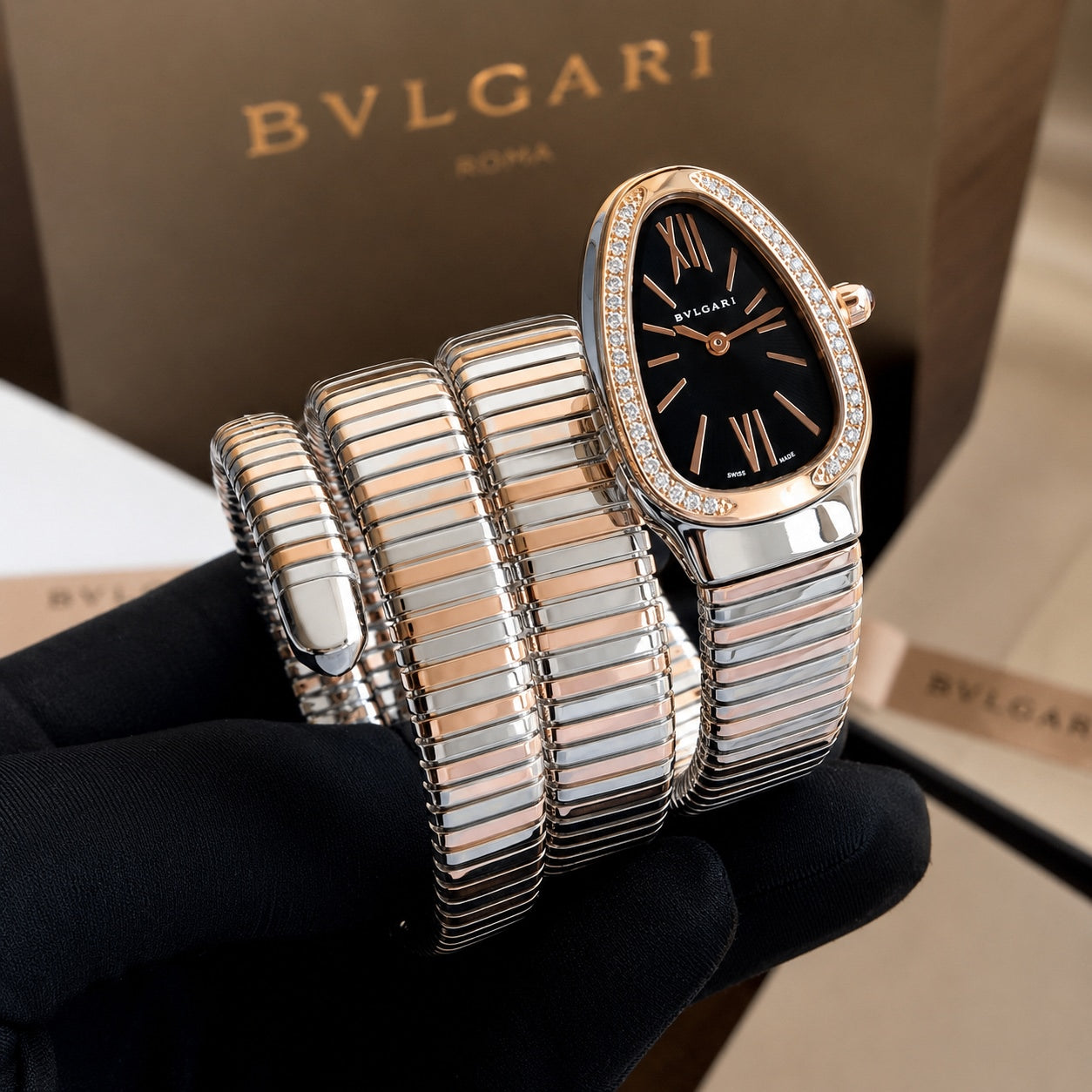 Classic Snake-Shaped Luxury Watch