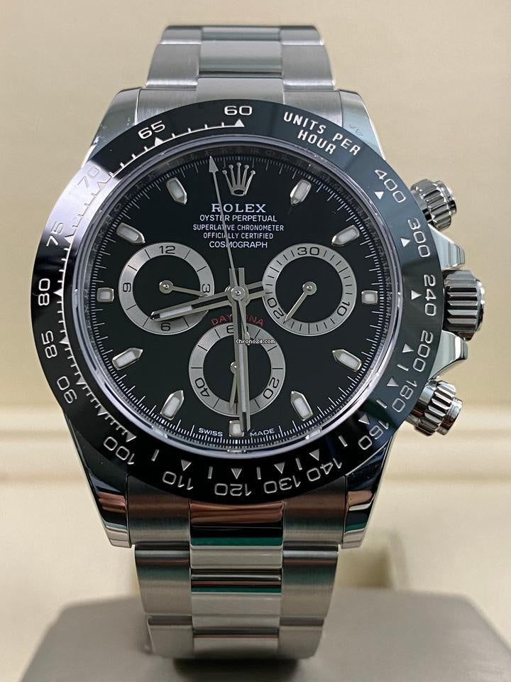 Role_x Daytona Silver/Black Chain Watch