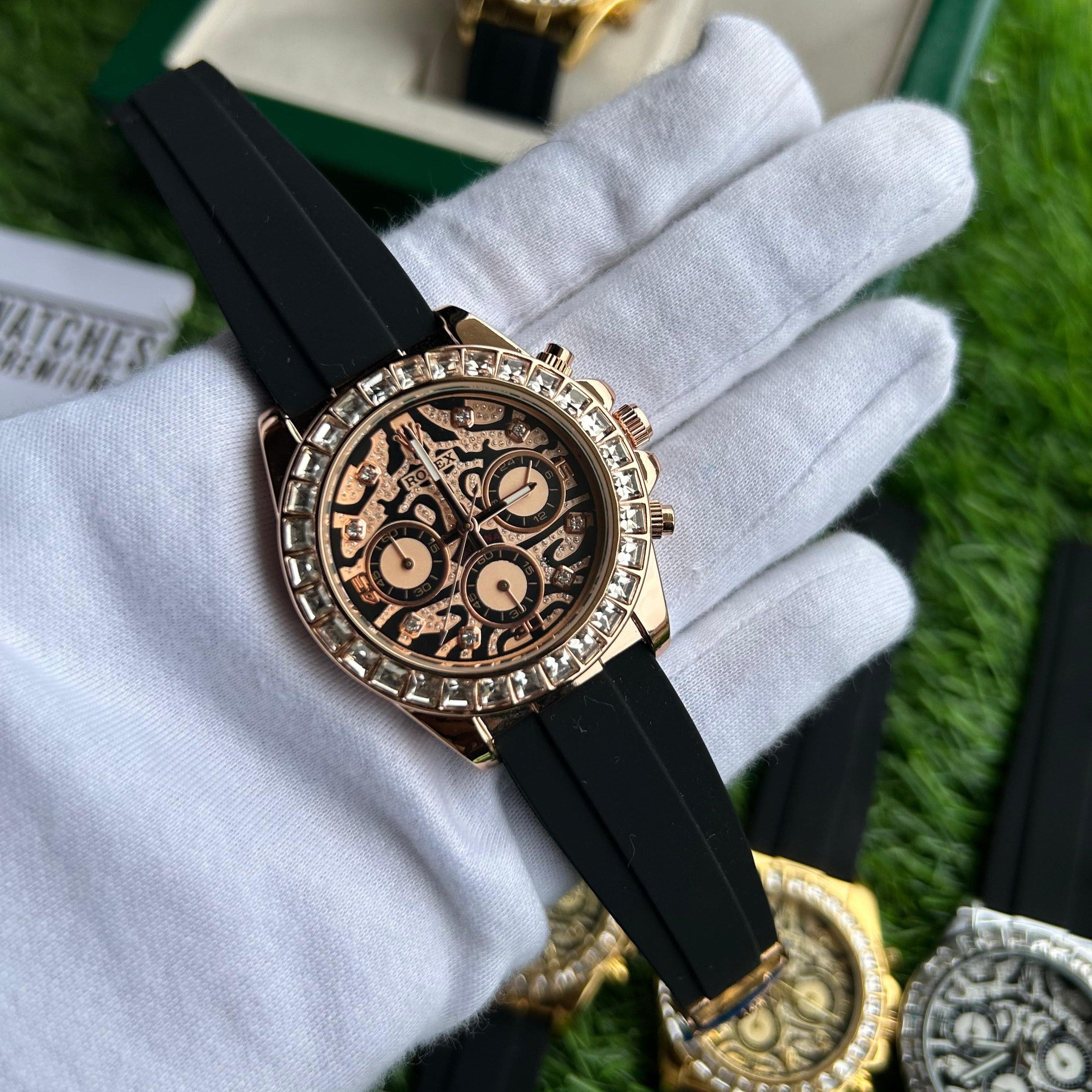 Role_x Tiger Rose Gold Belt Watch