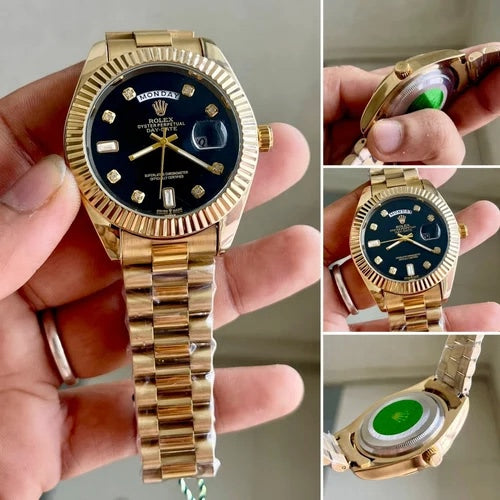Role_x Day Date Gold/Black S-Diamond