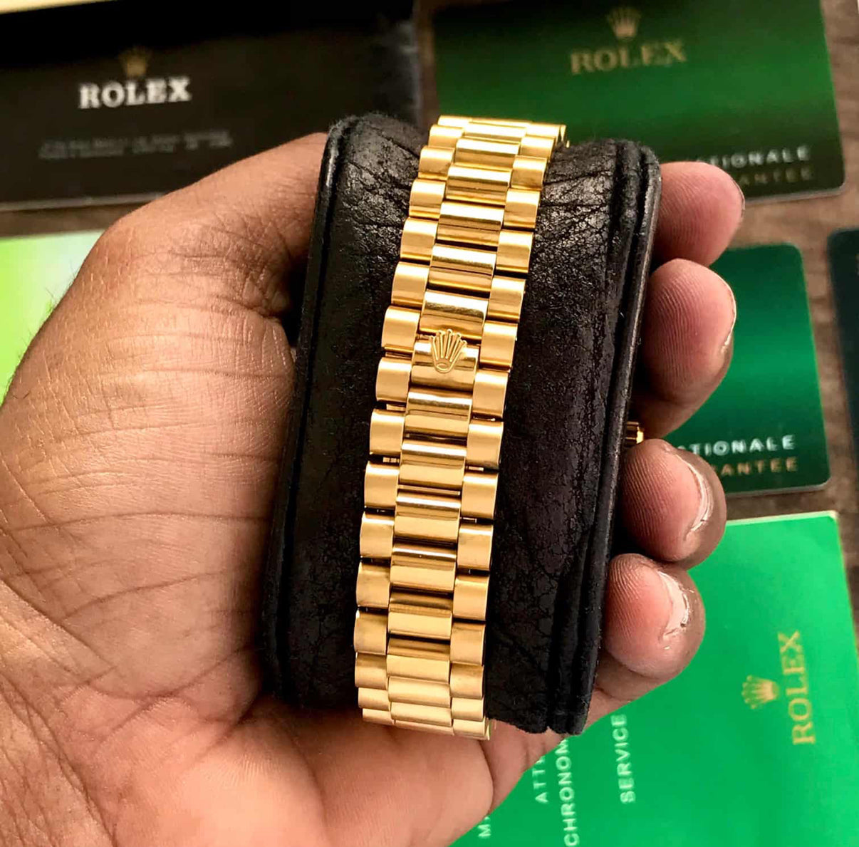 Role_x Day Date Gold/Green Watch