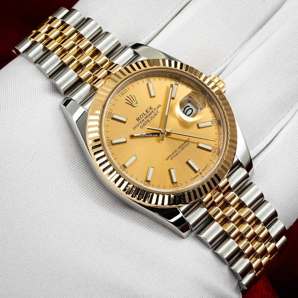 Role_x Date Just 2 Tone-Gold Watch