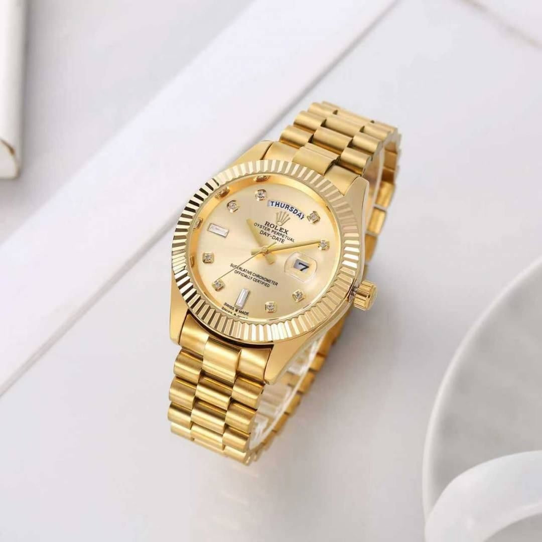 Role_x Day Date Gold/Gold S-Diamond Watch
