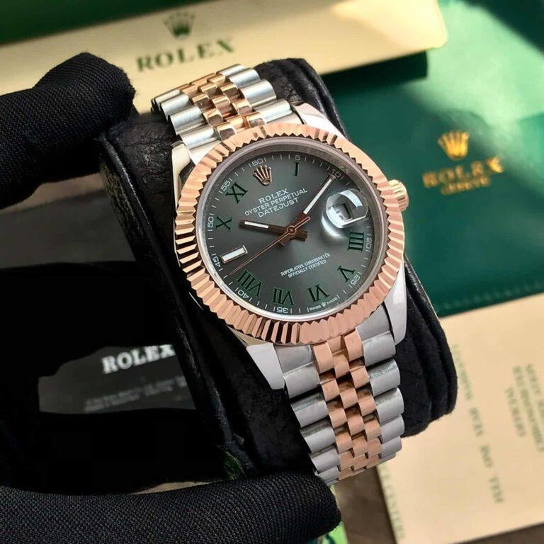 Role_x Date Just Rose Gold Roman Watch