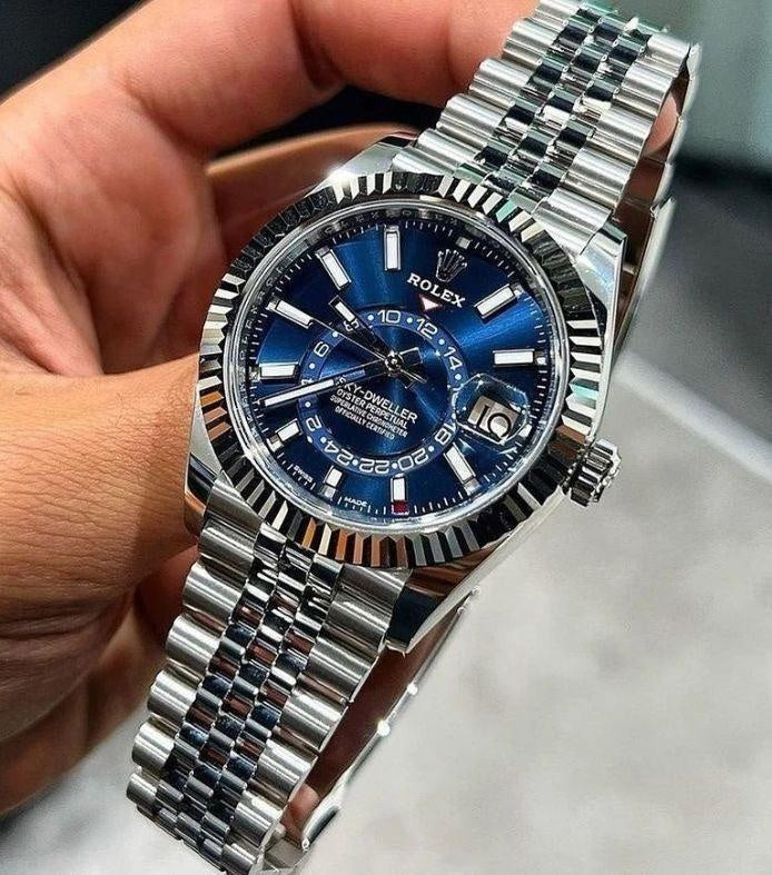 Role_x Sky Dweller Silver/Blue Watch