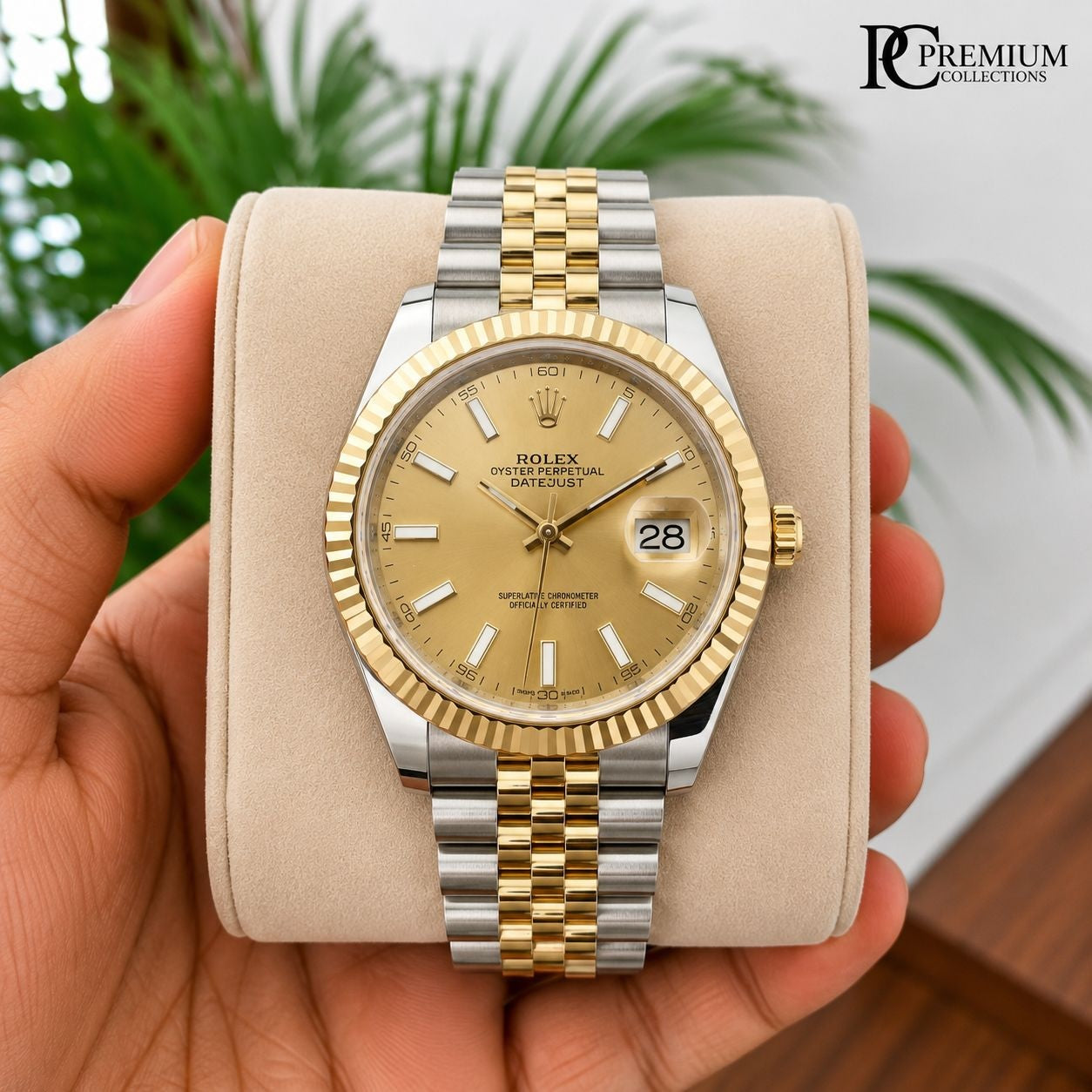 Role_x Date Just 2 Tone-Gold Watch