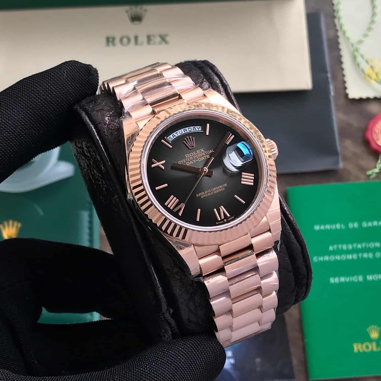 Role_x Day Date Rose Gold/Black Watch