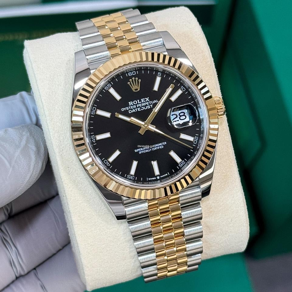 Role_x Date Just 2 Tone-Black Watch