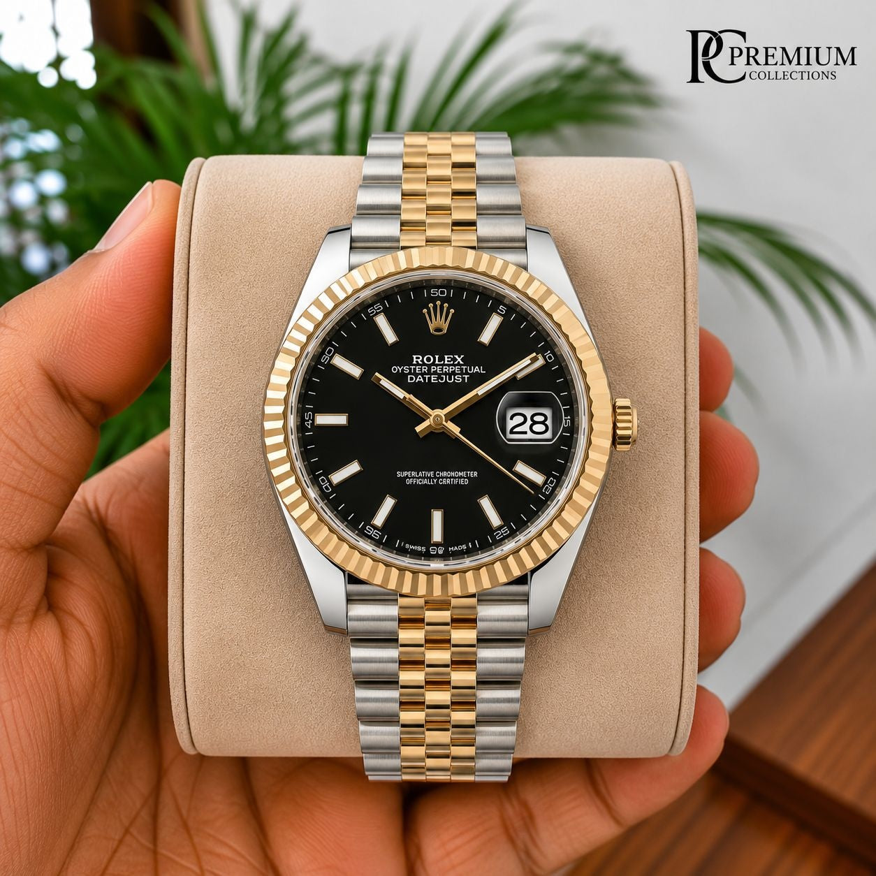 Role_x Date Just 2 Tone-Black Watch