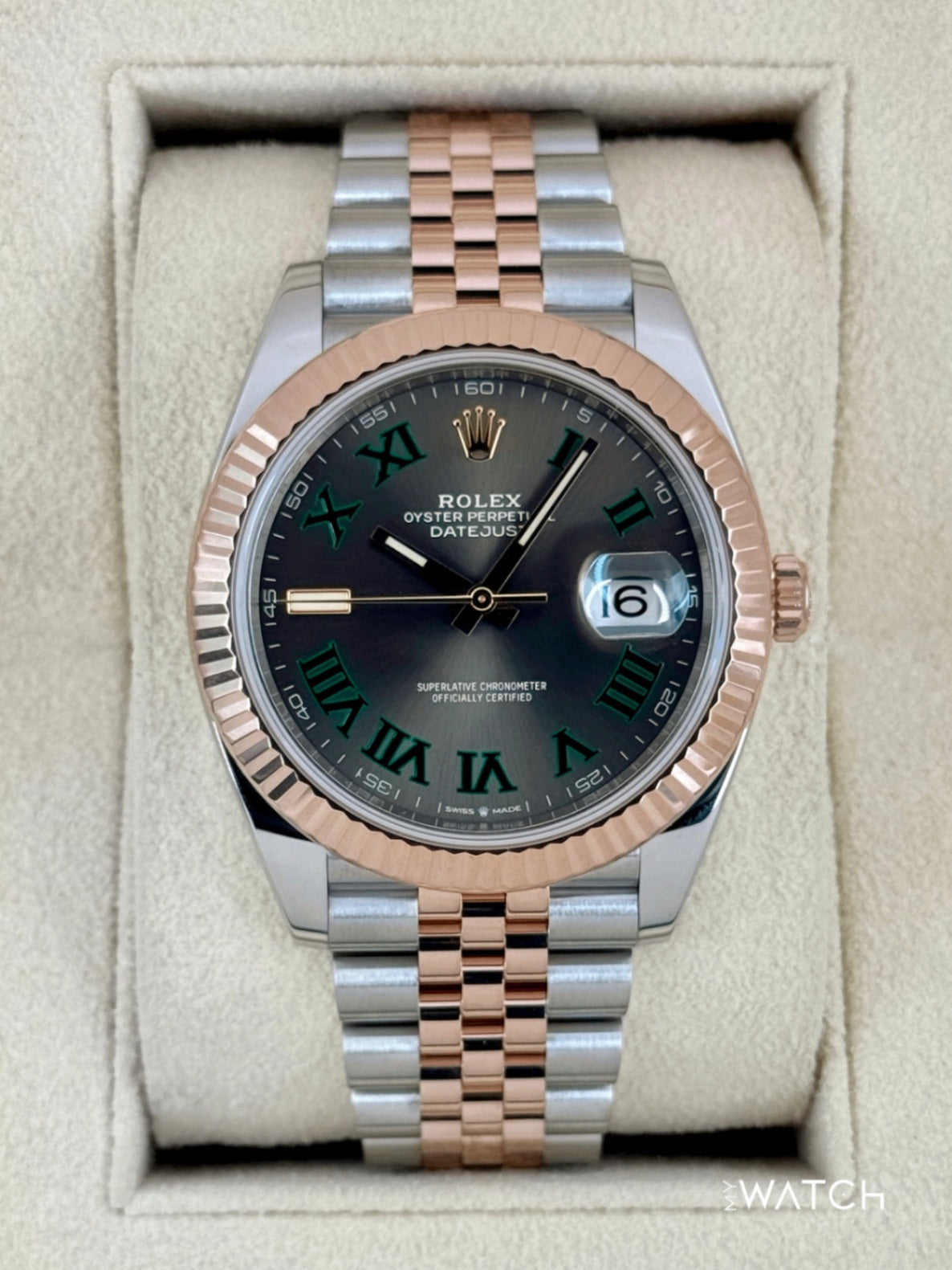 Role_x Date Just Rose Gold Roman Watch