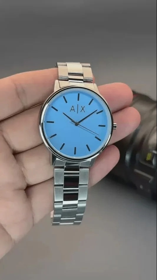 AX Exchange Signature Silver/Sky Watch