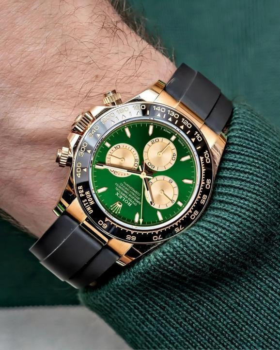 Role_x Daytona Gold/Green Belt Watch