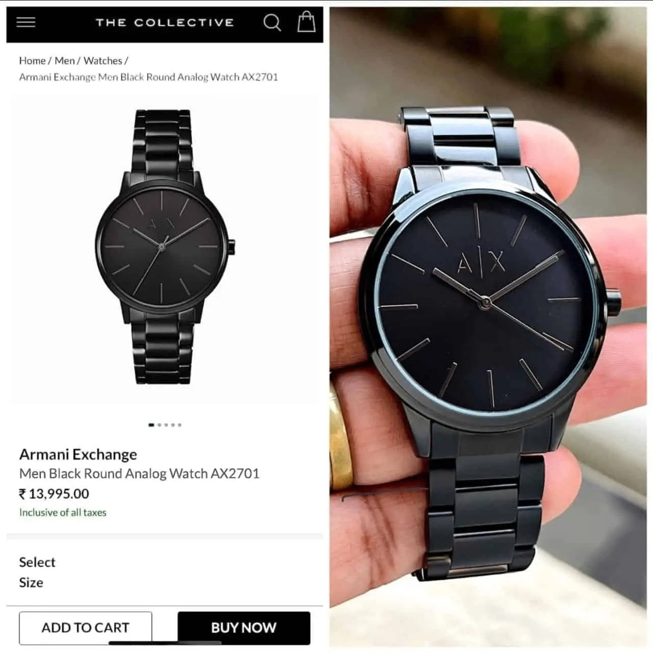 AX Exchange Signature Black Watch