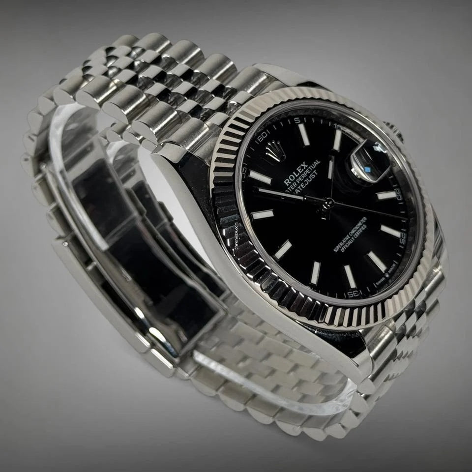 Role_x Date Just Silver/Balck Watch