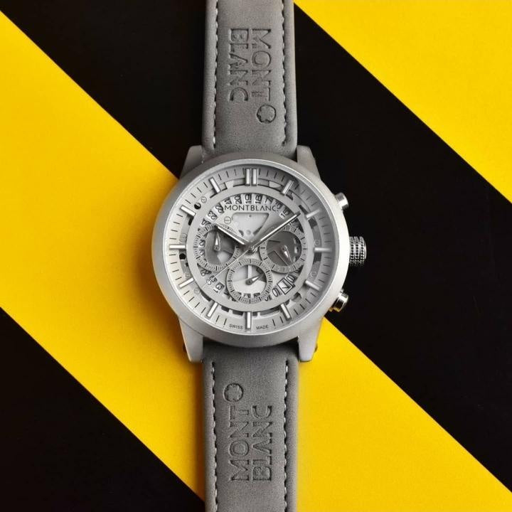 Mont Blan_c Grey Leather Watch