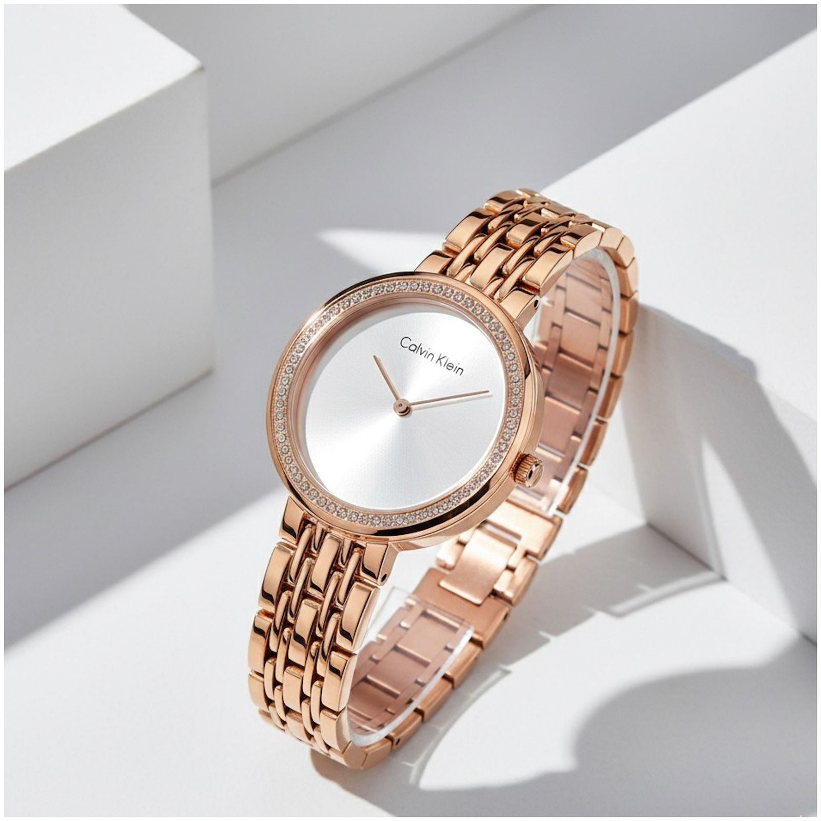 Calvi_n Klein Twisted Bazel Copper White Watch