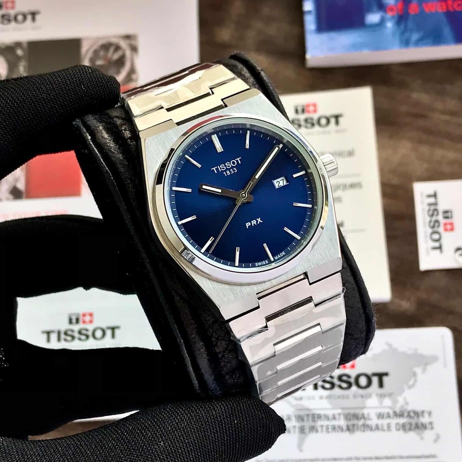 Tisso_t Prx Silver/Blue Watch