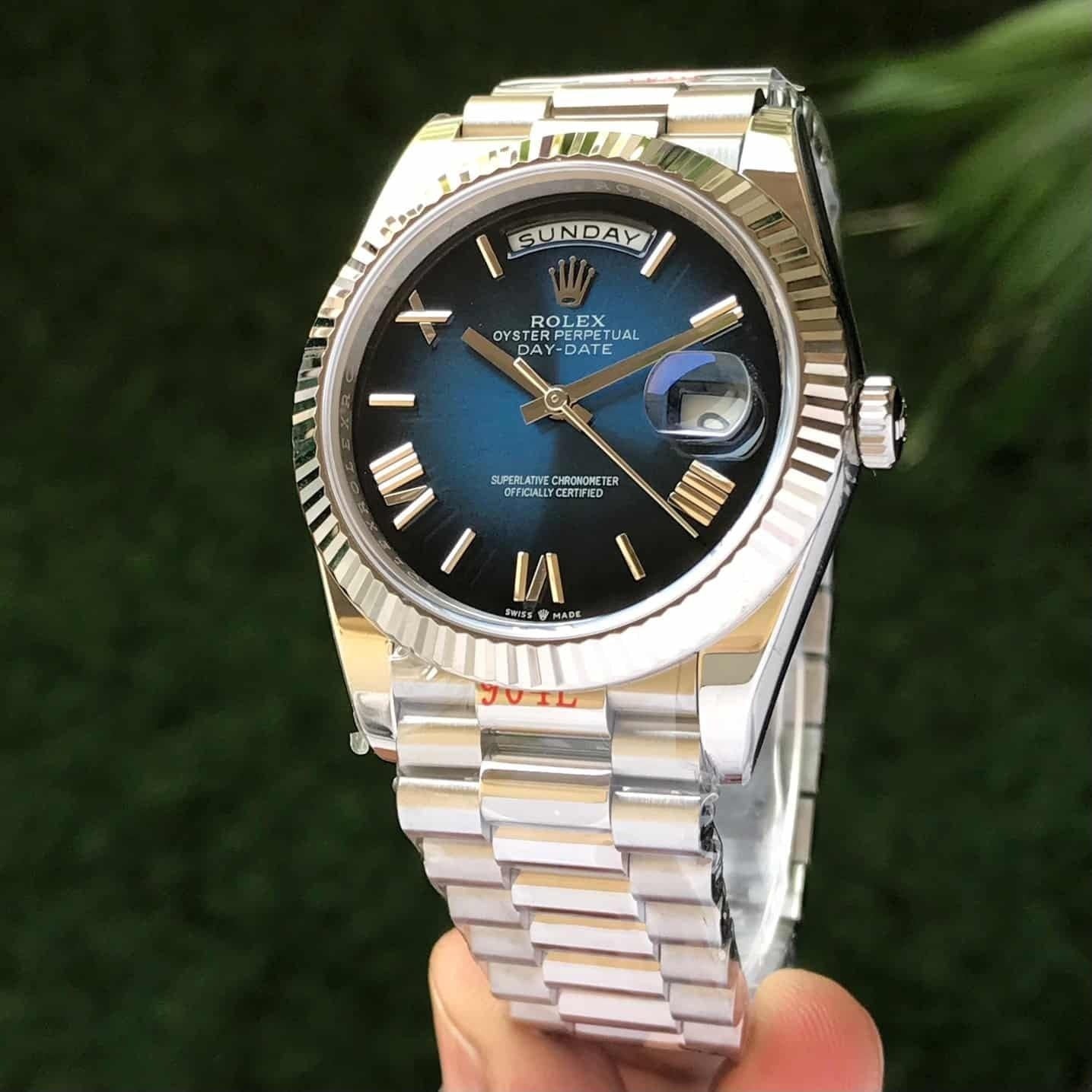 Role_x Day Date Silver/Blue Watch