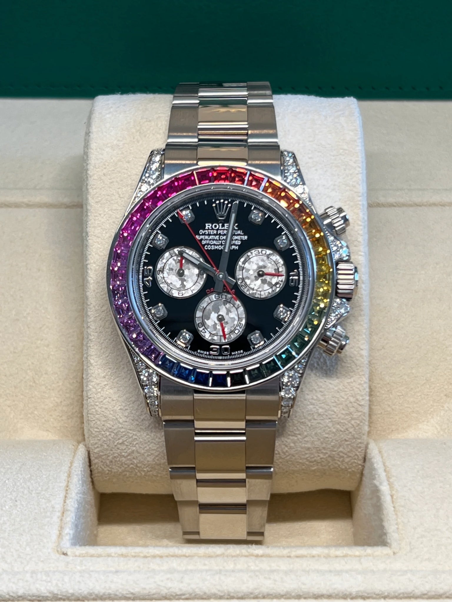 Role_x Daytona Rainbow Silver Watch