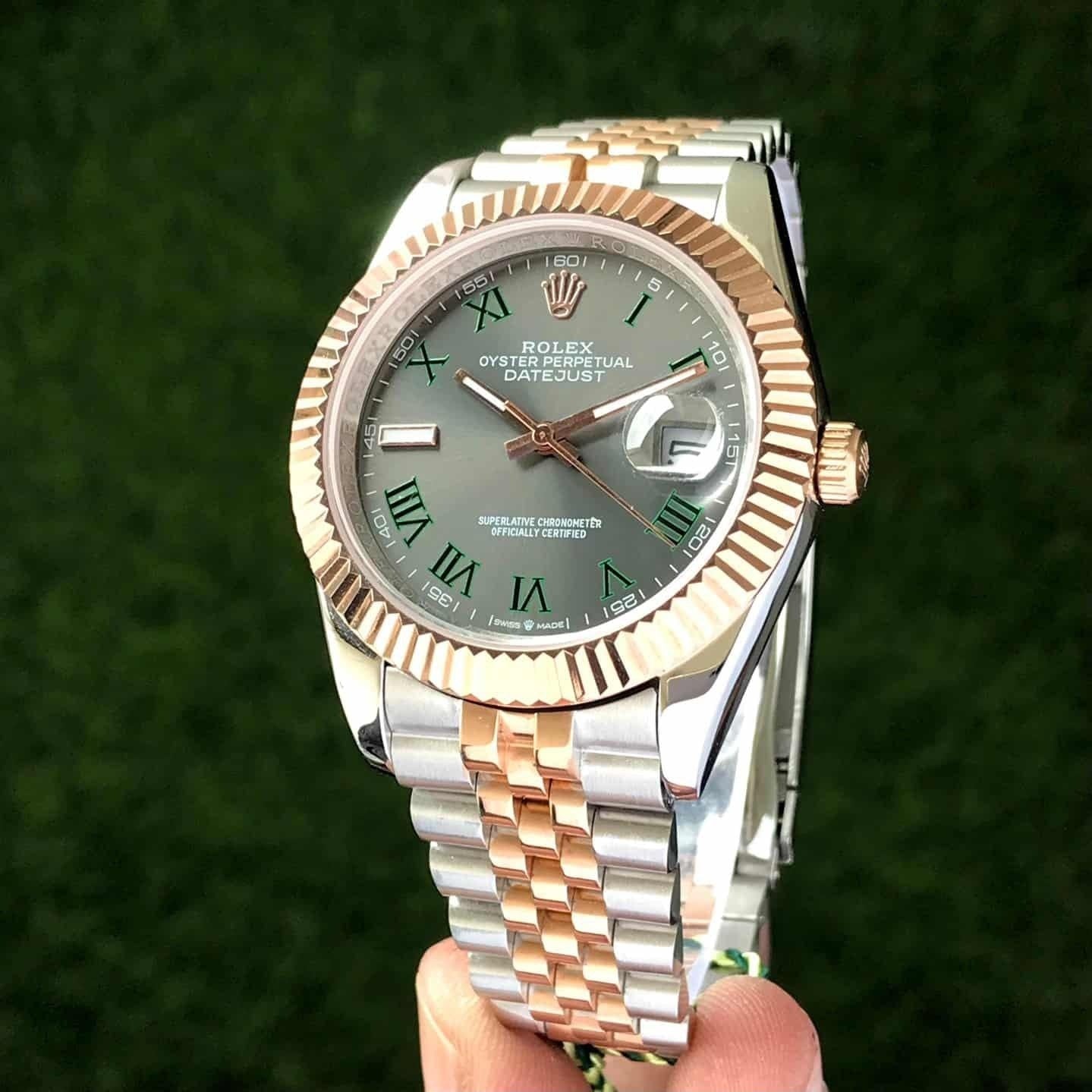 Role_x Date Just Rose Gold Roman Watch