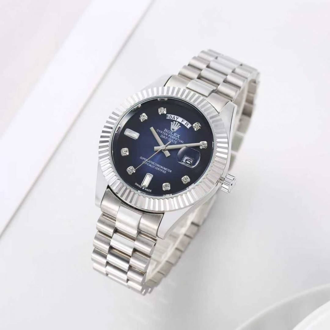 Role_x Day Date Silver/Blue S-Diamond Watch