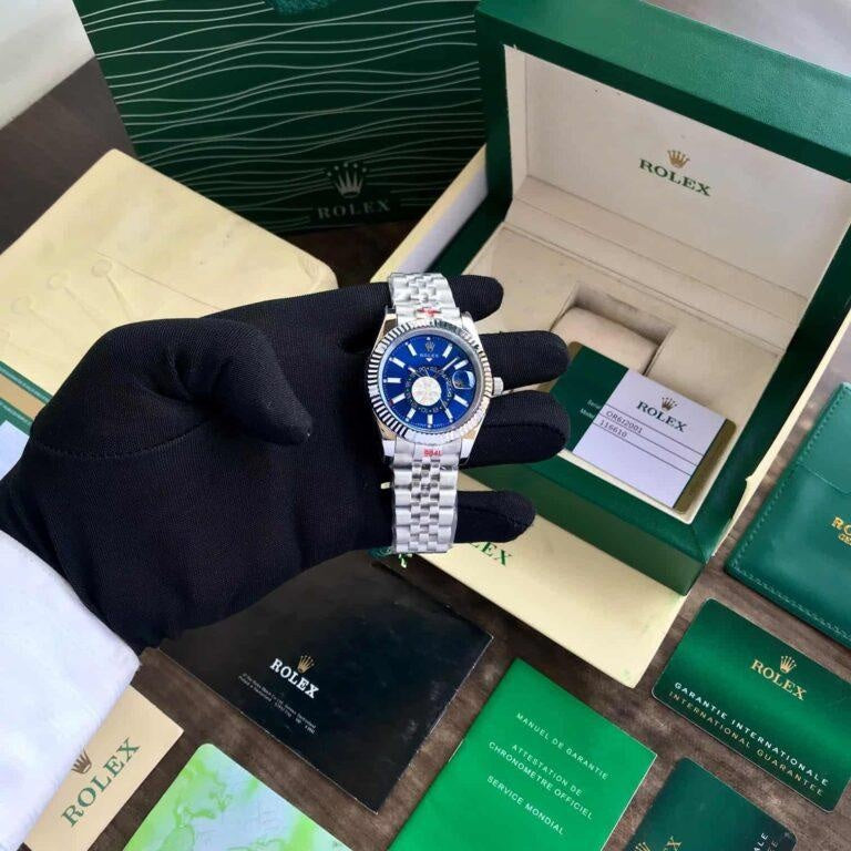 Role_x Sky Dweller Silver/Blue Watch