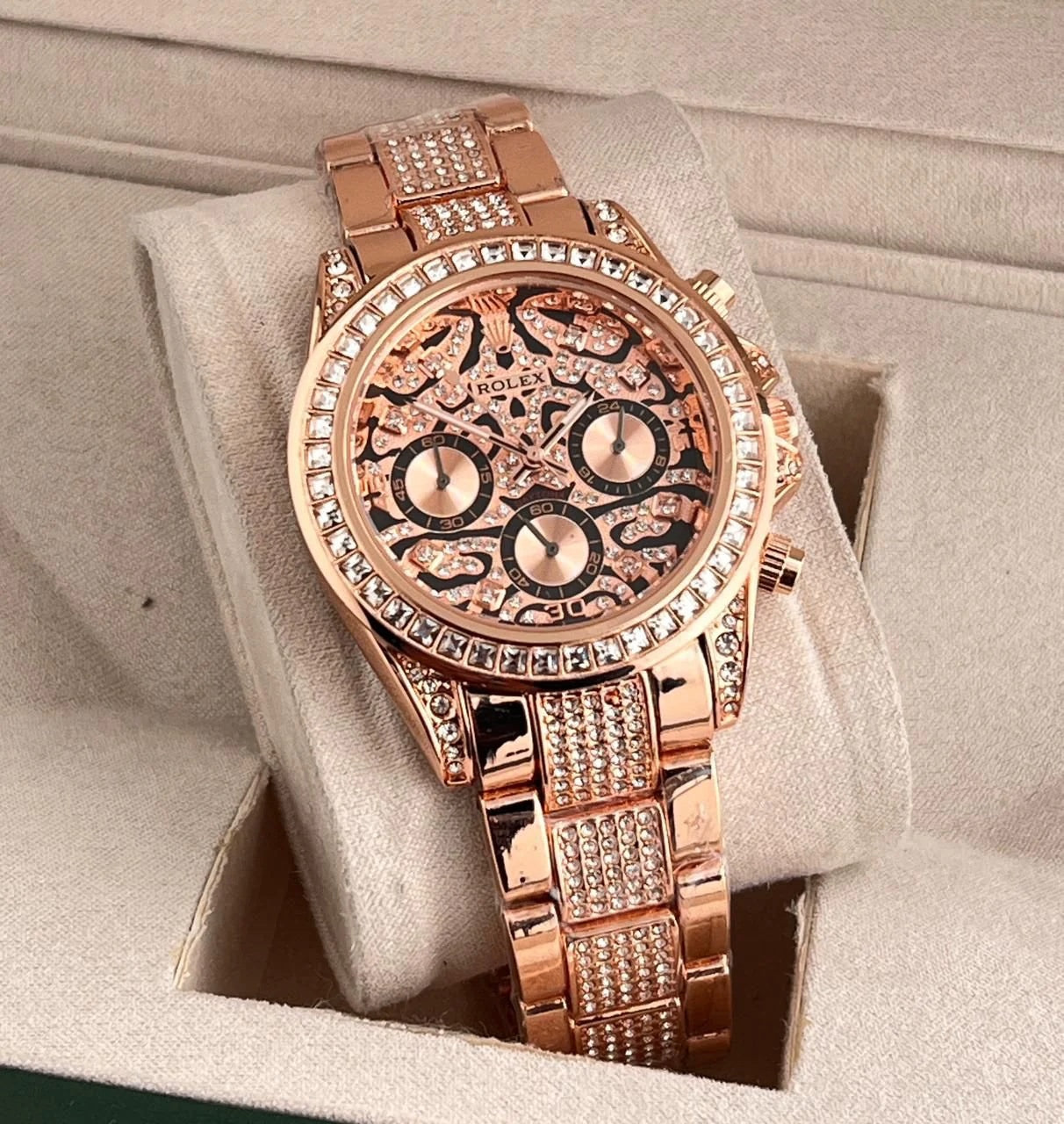 Role_x Tiger Rose Gold Chain Watch