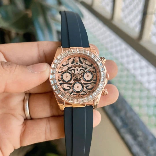 Role_x Tiger Rose Gold Belt Watch