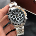 Role_x Daytona Silver/Black Chain Watch