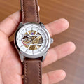 Tommy_hilfiger Automatic Leather DarkBrown-Silver-White
