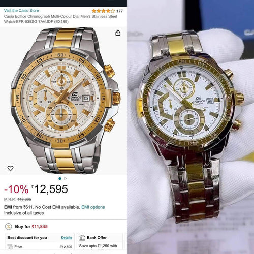 Casi_o Edific_e 2Tone White Watch