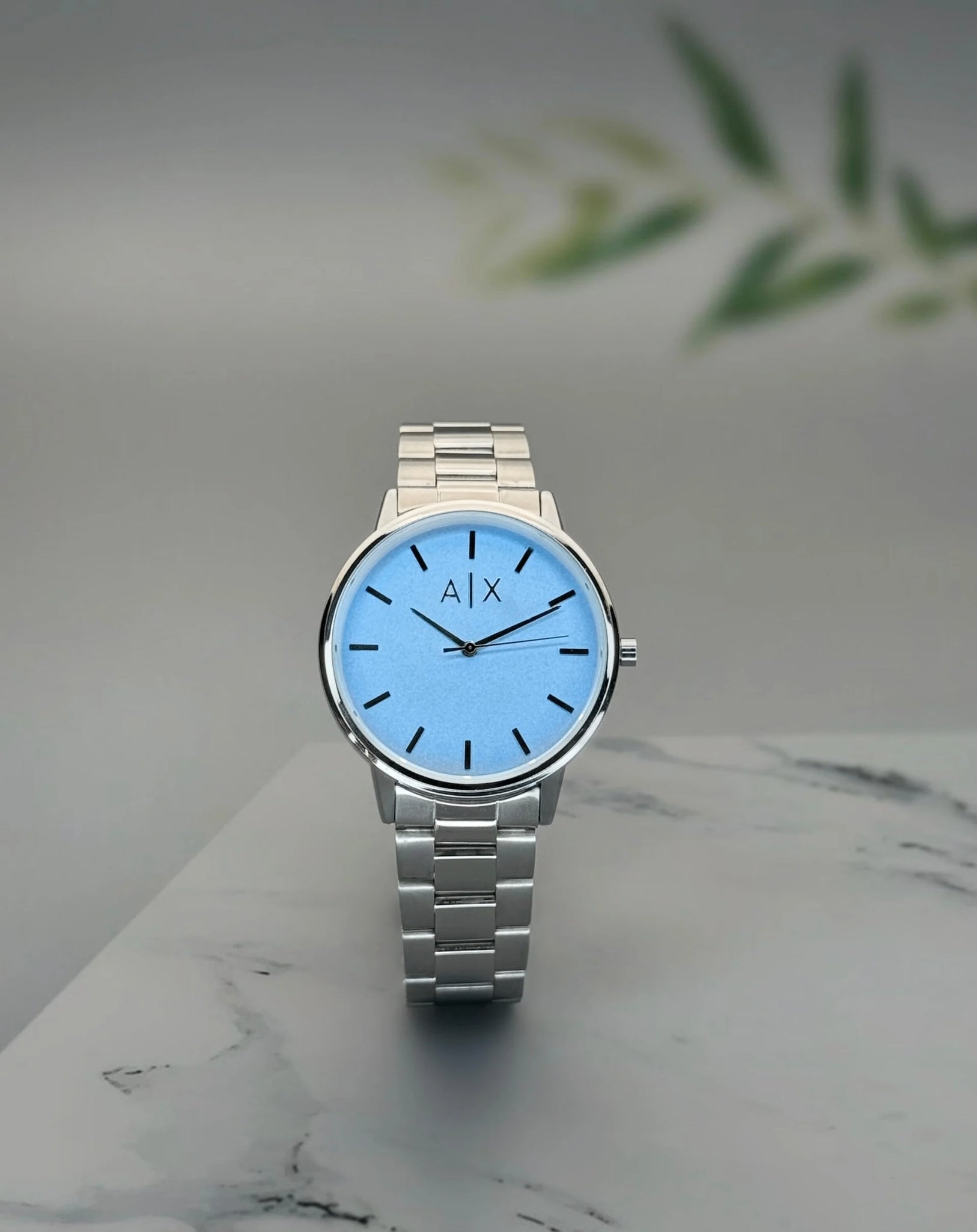 AX Exchange Signature Silver/Sky Watch