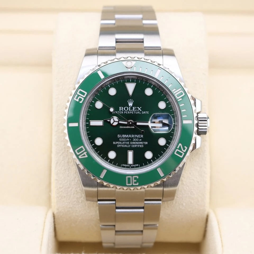 Role_x  Submarine Silver/Green Watch