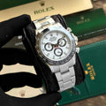 Role_x Daytona Silver/White Chain Watch