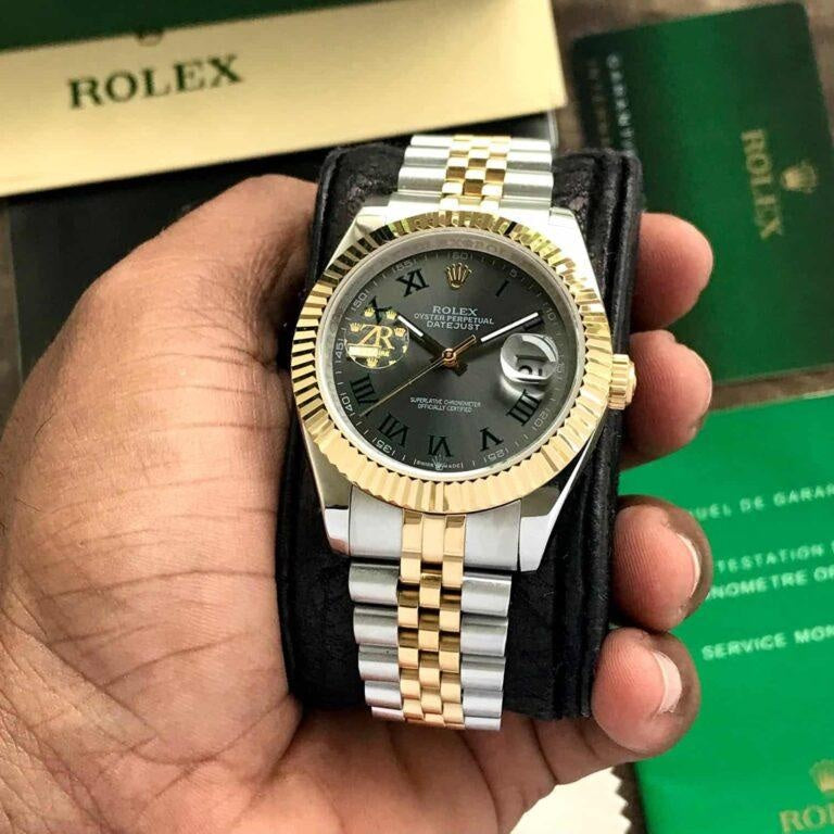 Role_x Date Just Gold Roman Watch
