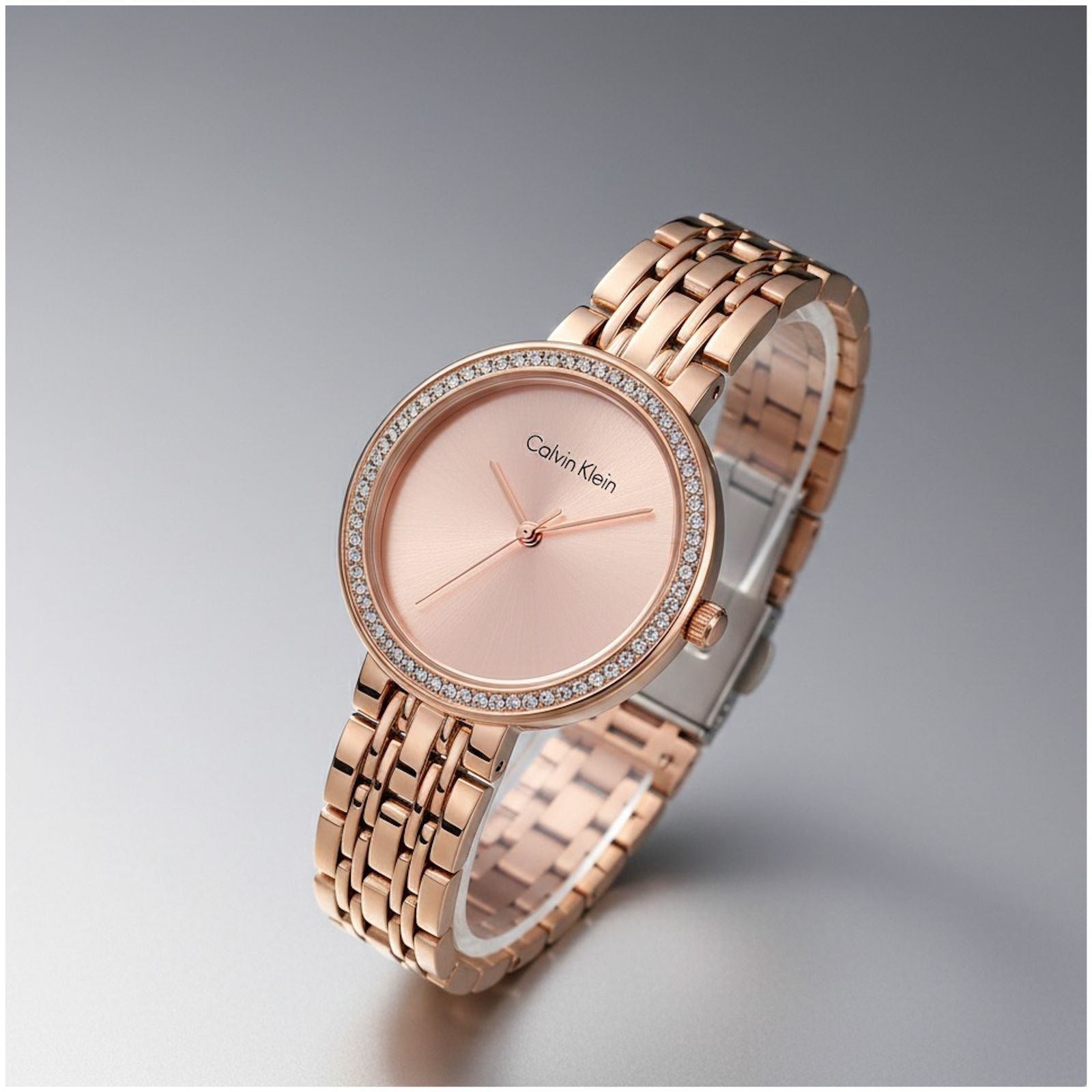 Calvi_n Klein Twisted Bazel Copper Pink Watch