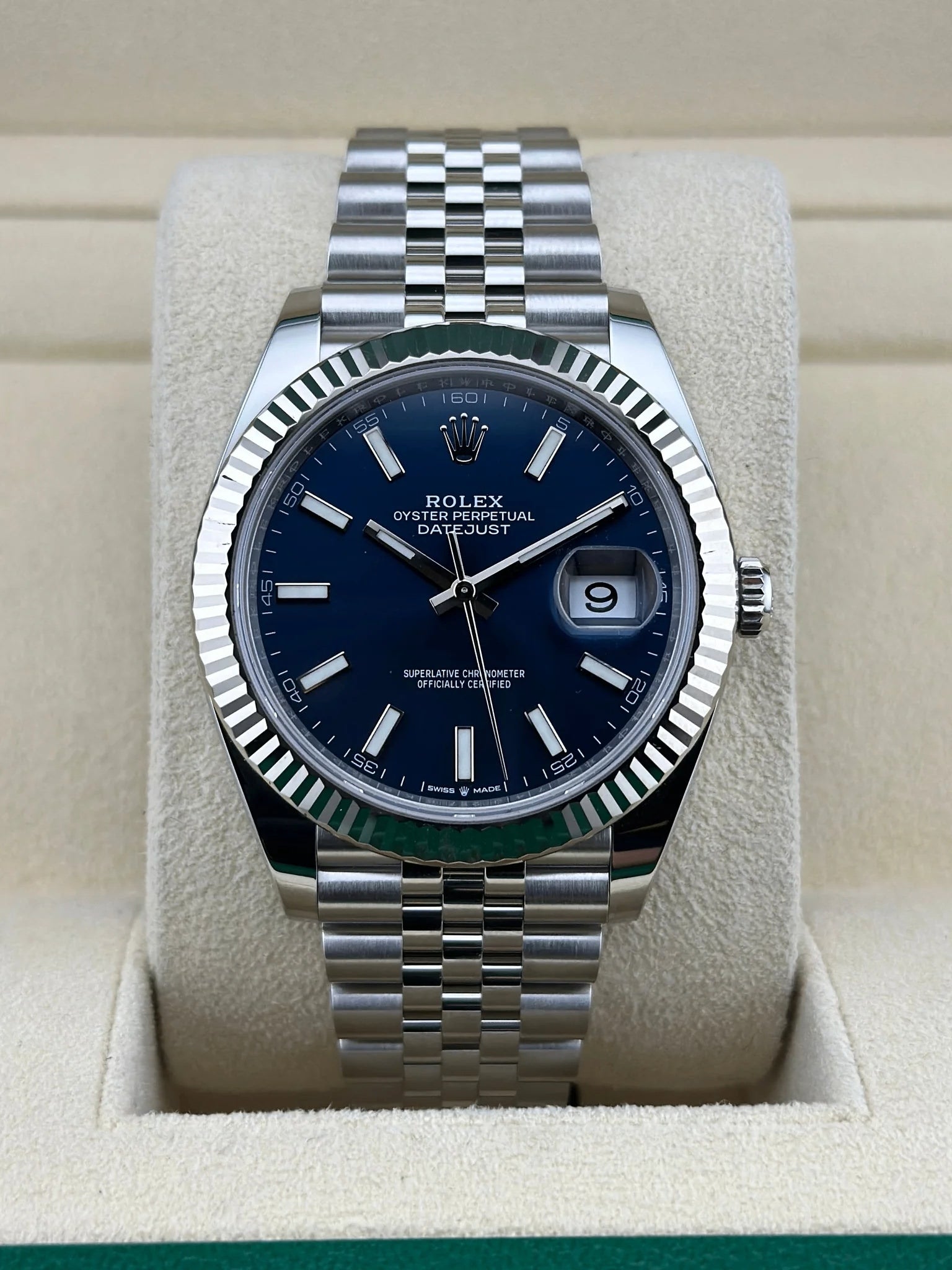 Role_x Date Just Silver/Blue Watch